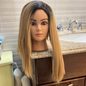 Auburn blonde long bob lob choppy gorgeous wig with claps very silky